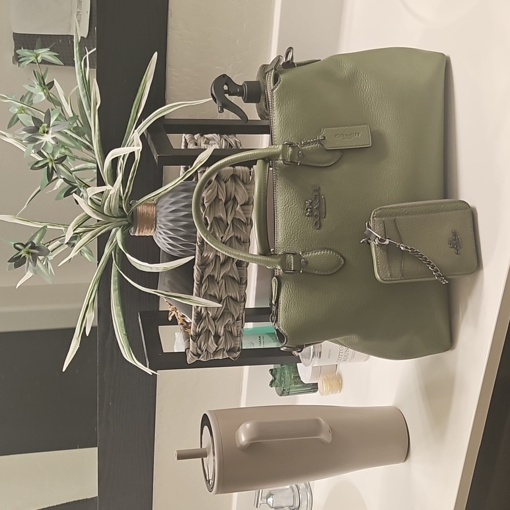 Coach Green Leather Satchel Bag